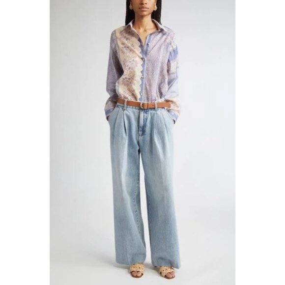 Zimmermann Wide Leg blue Jeans size 2/ US 8 - Picture 2 of 16